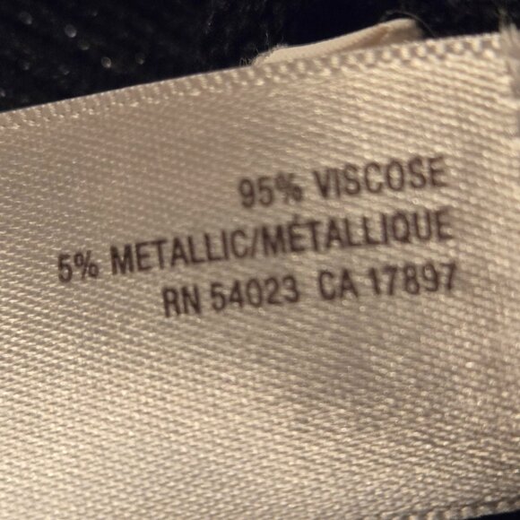 Black Metallic Silver Short Sleeve Knit Sweater XS - Picture 6 of 6